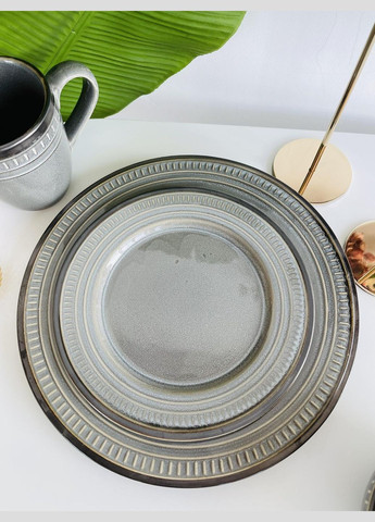 Набір керамічного посуду для одної персони 4 предмети, сірий Olens (296624458)