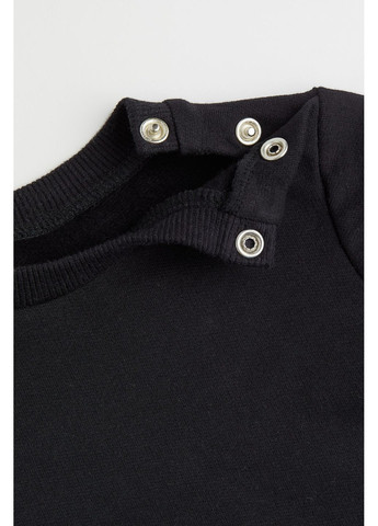 H&M свитшот однотонный черный повседневный хлопок