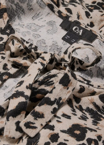 Бежевое повседневный платье C&A леопардовый