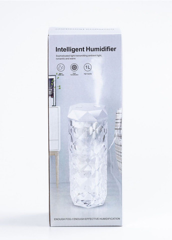 Зволожувач повітря ультразвуковий Intelligent Кристал 8 кольорів підсвітки 400 мл Humidifier x6 (289352320)