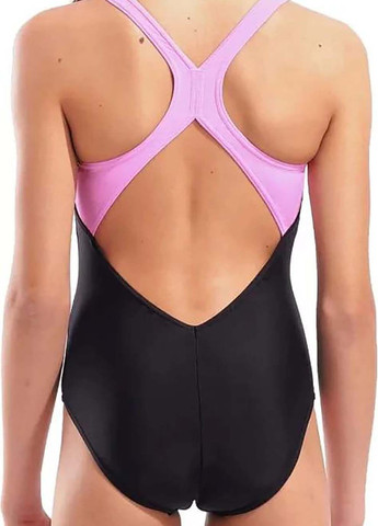 Чорний демісезонний купальник закритий для дівчат tales swimsuit v back чорний Arena