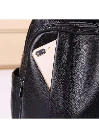 Шкіряний жіночий міський рюкзак на блискавці чорний 85271 Tiding Bag (336551909)