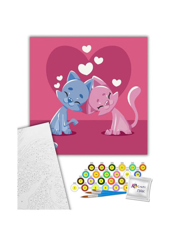 Картина за номерами "Закохані кошенята" 15582-AC 40x40 см Art Craft (334142943)