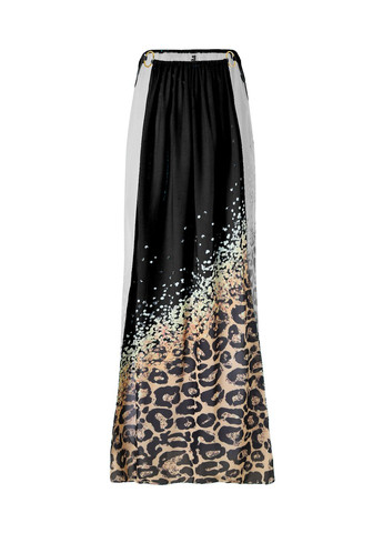 Черный демисезонный раздельный купальник черный с принтом леопард + юбка. раздельный, бикини No Brand 6809