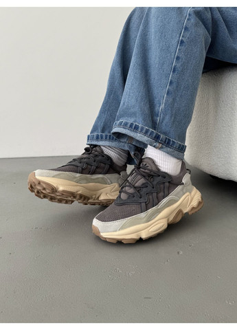 Серые демисезонные кроссовки мужские adidas ozweego grey / beige адидас озвиго No Brand