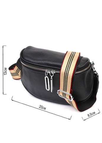 Оригинальная женская кроссбоди через плечо из натуральной кожи черная 22122 Vintage (329195516)