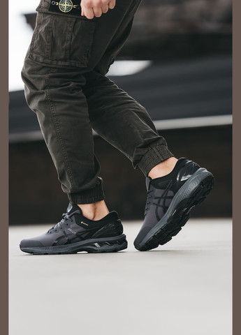 Серые всесезонные кроссовки мужские asics gel-kayano 27 gore-tex grey | асикс гель-каяно 27 серые No Brand