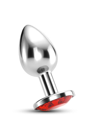 Анальная пробка с красным камнем, Bijou серебряная, 6 х 2.7 см, размер S Crushious (292012195)