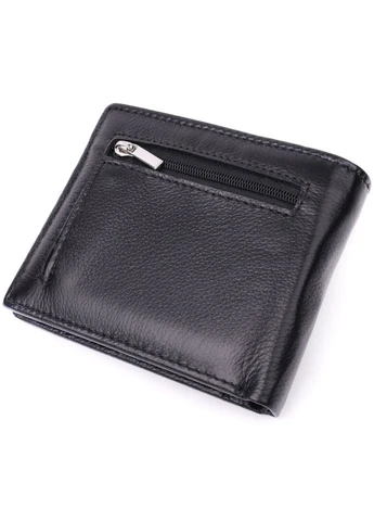 Шкіряне чоловіче портмоне із затискачем Чорний 11,5х9,5х1,5 см st leather (391297477)