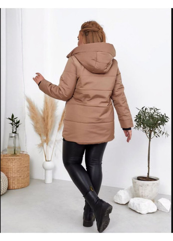 Коричневая демисезонная куртка из плащевки канада с утеплителем. куртка-пальто DK/DL Мода без кордонів