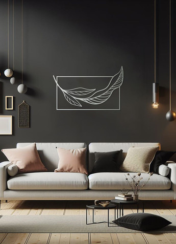 Декор в комнату, интерьерная картина на стену "Листок минимализм", стиль минимализм 35х23 см Woodyard (292113169)