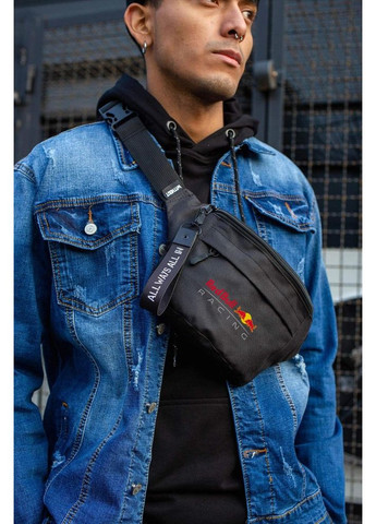 Сумка бананка барсетка через плече з принтом RedBull Black Without (353707096)