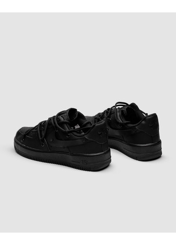 КРОССОВКИ ЖЕНСКИЕ NIKE AIR FORCE 1 LOW BLACK OFF SHOELACES CUSTOM НАЙК АИР ФОРС 1 ПРЕМИУМ No Brand чёрные демисезоны (367176818)
