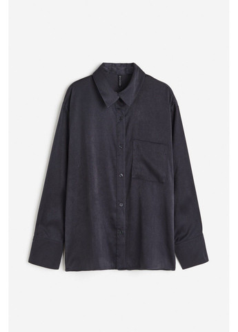 Темно-серая классическая рубашка однотонная H&M
