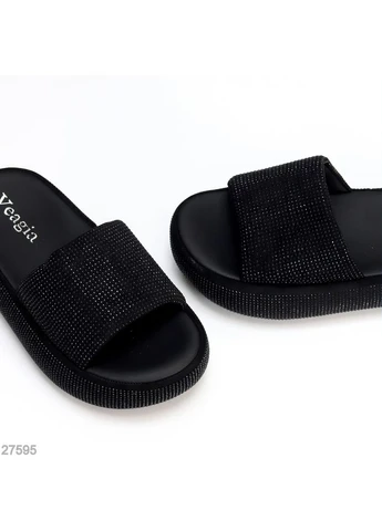 Черные женские шлепанцы No Brand