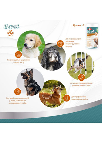 Вітаміни Excel Glucosamine + MSM для цуценят та дорослих собак для суглобів 55 шт 8in1 (355254840)