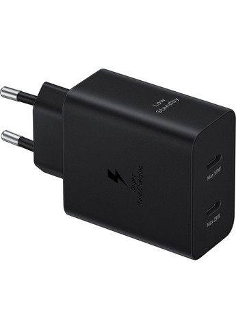 Зарядное устройство сетевое 50Вт 2xUSB-С, кабель USB-C > USB-C, 1.8м, черный Samsung (330028470)