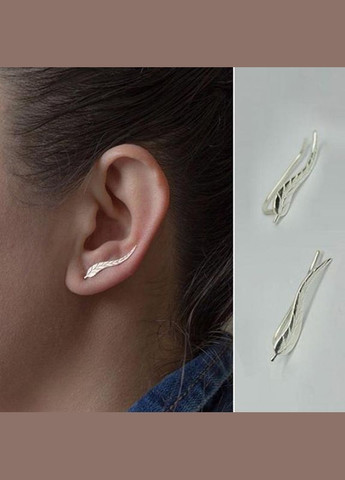 Серьги Листик серебристые No Brand (294987493)