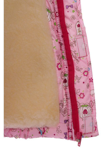 Комбинезон Конверт на меху для девочки с принтом Корон мех белый с черным тройка розовый 98 см (51428) BABYKROHA (315423914)