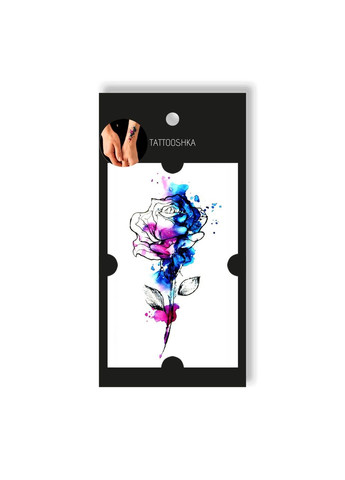 Набор временных водостойких тату "Роза акварель в графике" Tattooshka (314963916)
