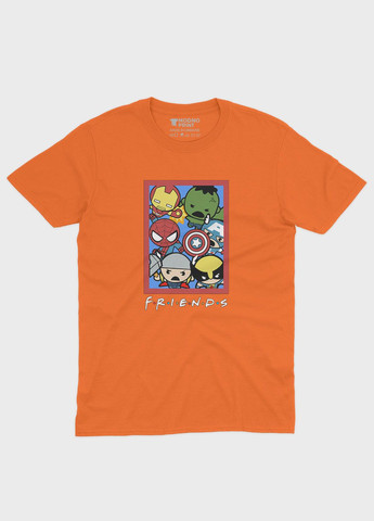 Оранжевая демисезонная футболка для девочки с принтом супергероями - мстители (ts001-1-ora-006-025-006-g) Modno