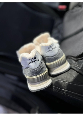 КРОССОВКИ ЖЕНСКИЕ NEW BALANCE 574 GREY WHITE WINTER НЬЮ БЕЛАНС 574 No Brand серые зима (368884467)