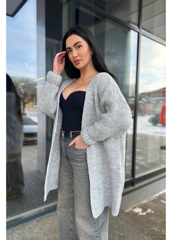 Серый демисезонный кардиган No Brand