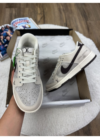Сірі Осінні кросівки чоловічі nike sb dunk low x louis vuitton grey black найк сб данк No Brand