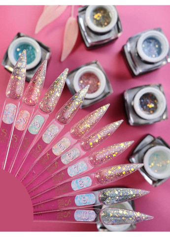 Glitter base Steffani (10 мл) No 09 Confetti (370143893)