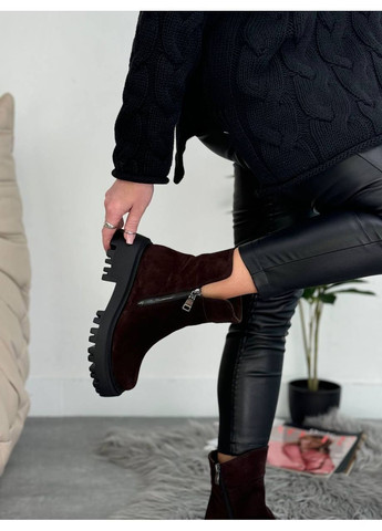 Зимние натуральные женские ботинки No Brand из натуральной замши