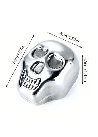 Набор из 6 камней в оригинальной форме черепа – кубики льда для охлаждения напитков + щипцы No Brand (325216345)