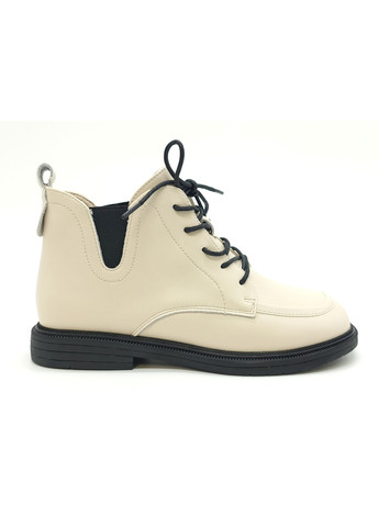Осенние женские ботинки бежевые кожаные ya-18-11 24,5 см (р) Yalasou
