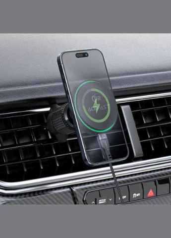 Автотримач для телефона D33 Qi2 magnetic wireless charging car holder for air vent Black Acefast (350946886)