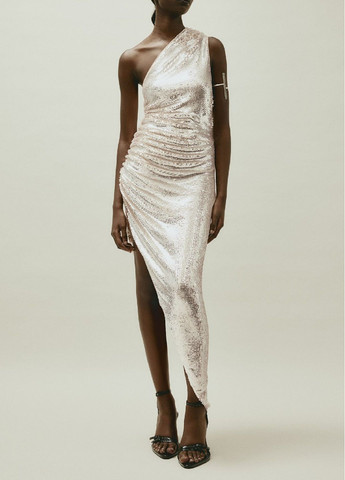 Светло-бежевое праздничный платье H&M однотонное