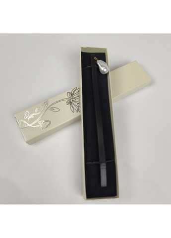 Дерев'яна китайська шпилька-палочка для волосся з прикрасою у формі перлів у подарунковій коробочці No Brand (352474441)