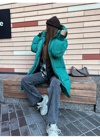 Зеленый демисезонный Пуховик Style Point