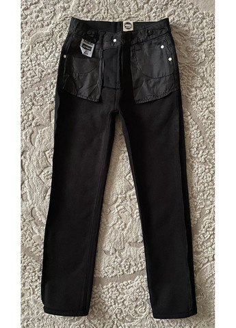 Теплі чорні класичні штани на хлопчика фліс 146-170 No Brand (369735324)