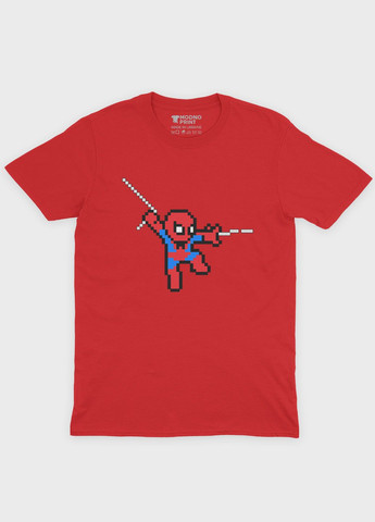 Червона демісезонна футболка для хлопчика з принтом супергероя - людина-павук (ts001-1-sre-006-014-111-b) Modno