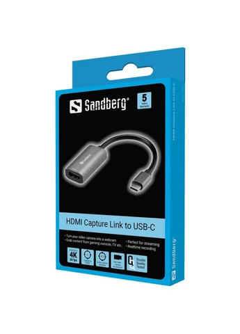 Перехідник USB 3.1 Type-C --> HDMI (F), 4K сірий Sandberg (392012162)