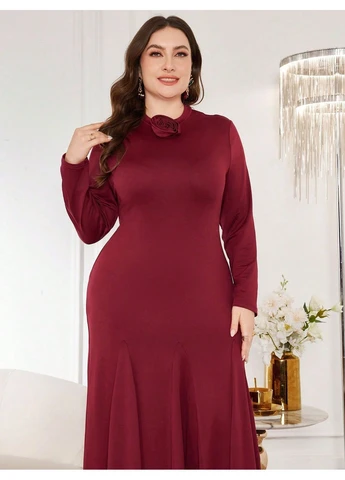 Красное платье SHEIN однотонное