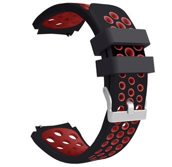 Спортивный ремешок с перфорацией для часов Samsung Galaxy Watch 46 mm SM-R800 - Black&Red Primo (333337081)
