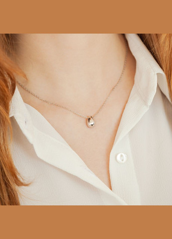 Кольє зі срібла Крапля на тоненькому ланцюжку без каміння No Brand (333705919)