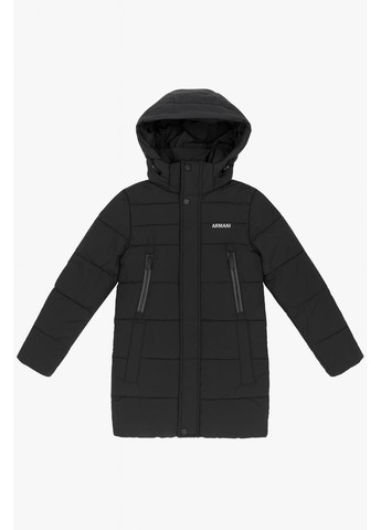 Черная зимняя куртка для мальчика зимняя длинная черная (128-152 см) No Brand