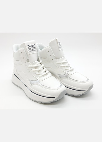 Белые всесезонные женские кроссовки белые экокожа ba-18-1 24,5 см (р) Bashili