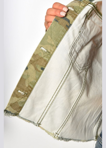 Хаки женский джинсовка женская камуфляжная цвета хаки Let's Shop однотонный - демисезонный