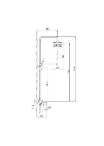 Душова система F2486, 3 функції, поворотний вилив, латунь, хром Frap (372994927)