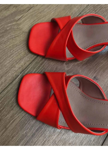 Оранжевые женские кожаные сабо на каблуке 1615 оранжевые Bashili без застежки