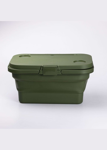 Корзина для пикника со столиком раскладная 44х26х23 см, зеленая SLOW JOURNEY (327415872)