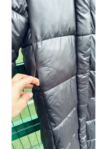 Черная зимняя пуховик удлиненный для детей оксфорд BabyStyle