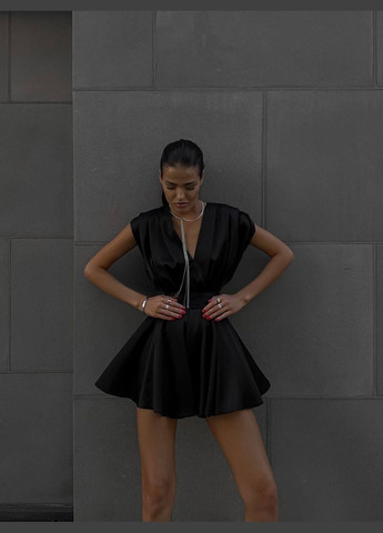 Чорна кежуал сукня N.Family однотонна